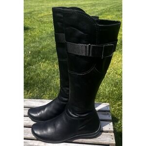 Paul Green Knee High Riding Boots Black‎ Leather Women's Shoe Size 6.5 UK 4